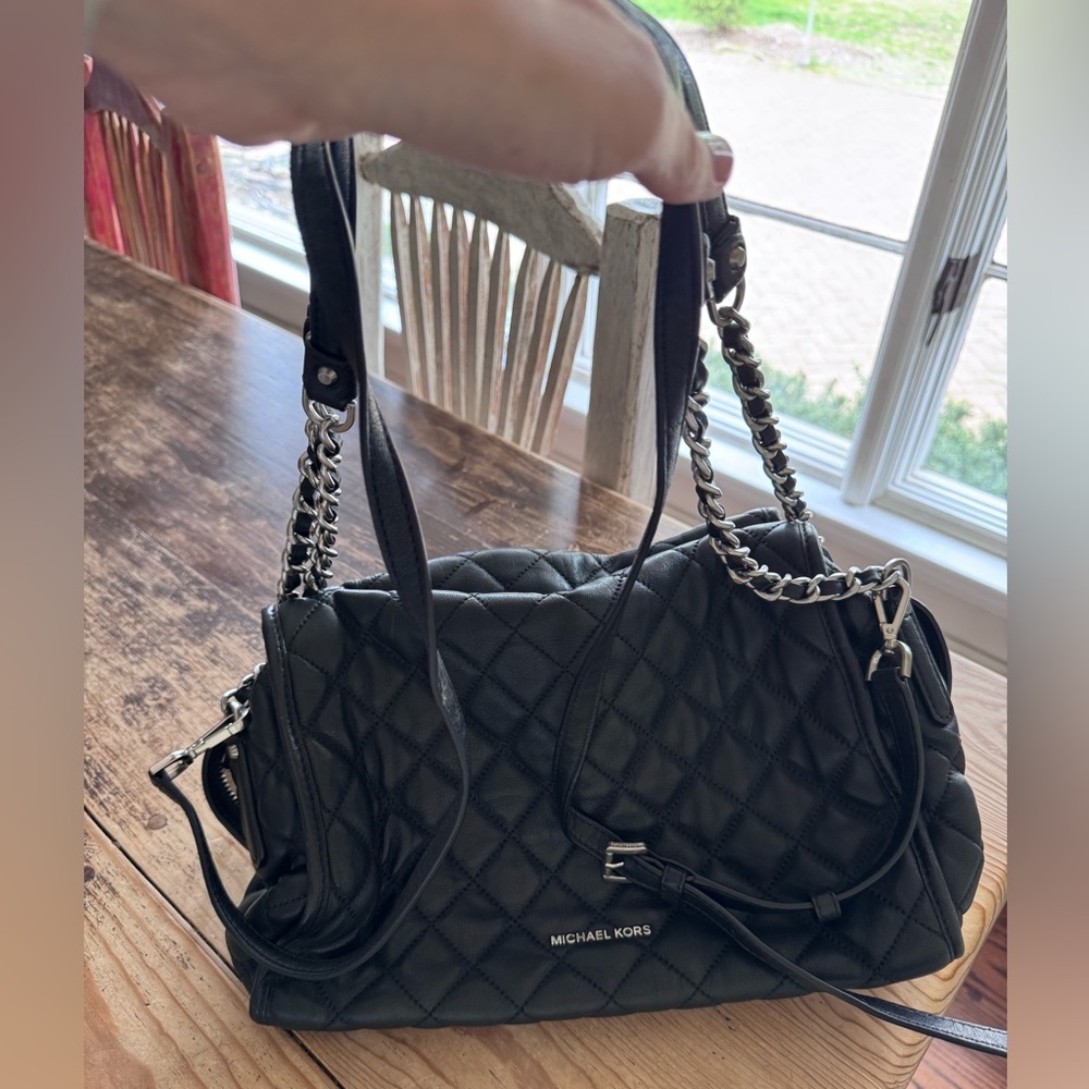 Michael Kors Quilted Black Leather Shoulder Bag